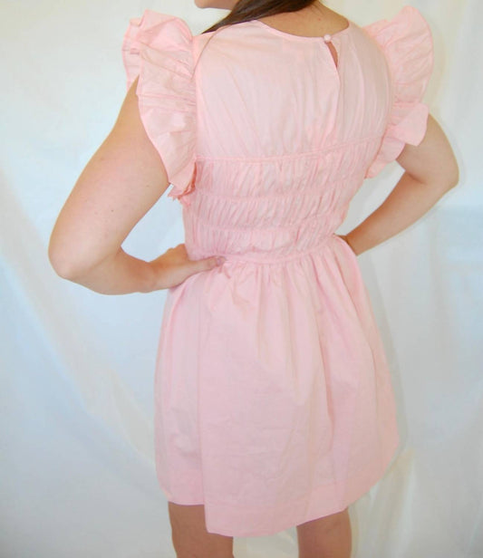 Heyson - Maggie Smocked Neck Dress With Flutter Cap Sleeves