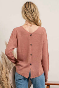 Blu Pepper - Light Weight Back Button Sweater