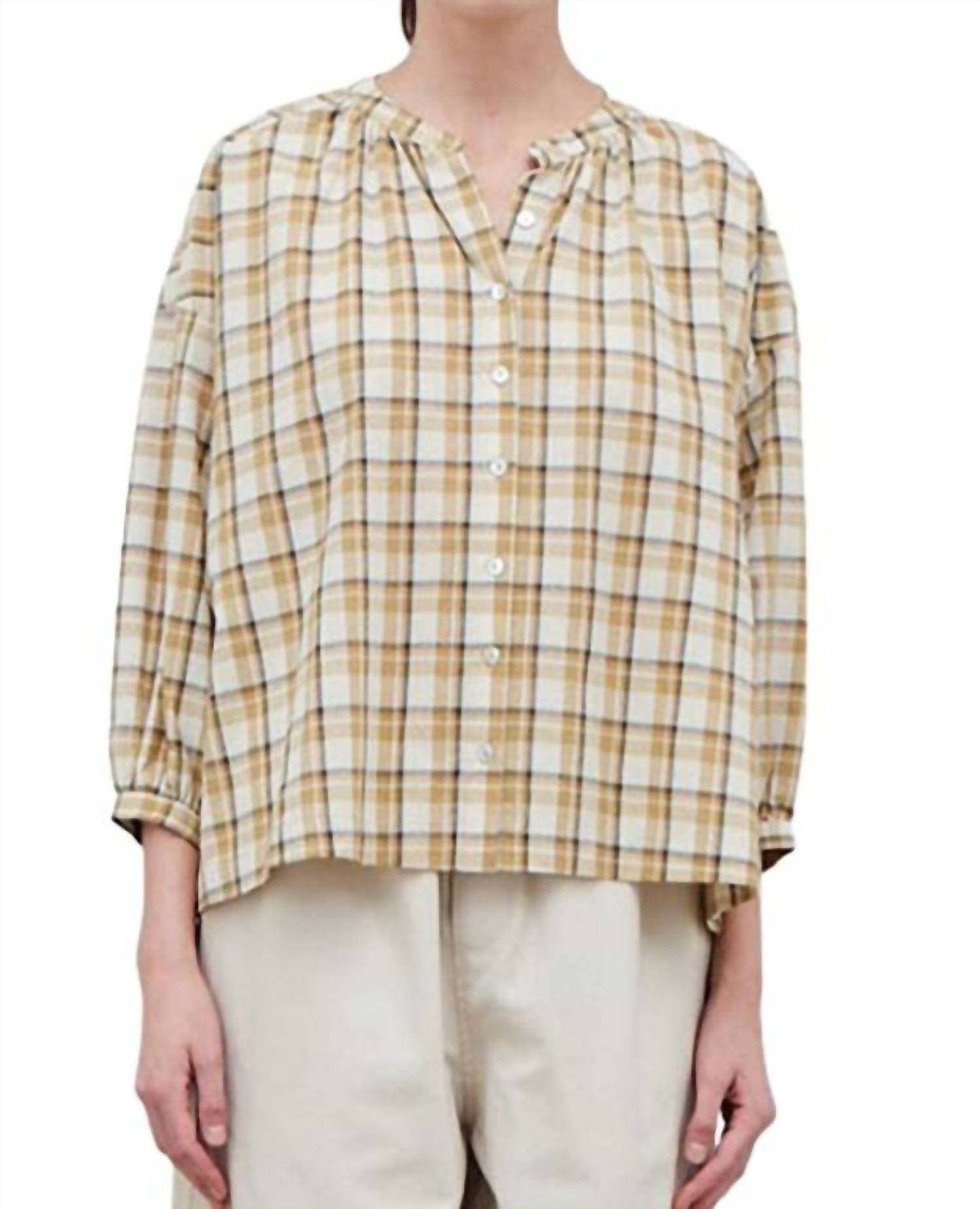 Grade & Gather - Women's Cotton Plaid Blous