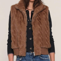 Heartloom - Liana Braided Faux Fur Zip Up Vest