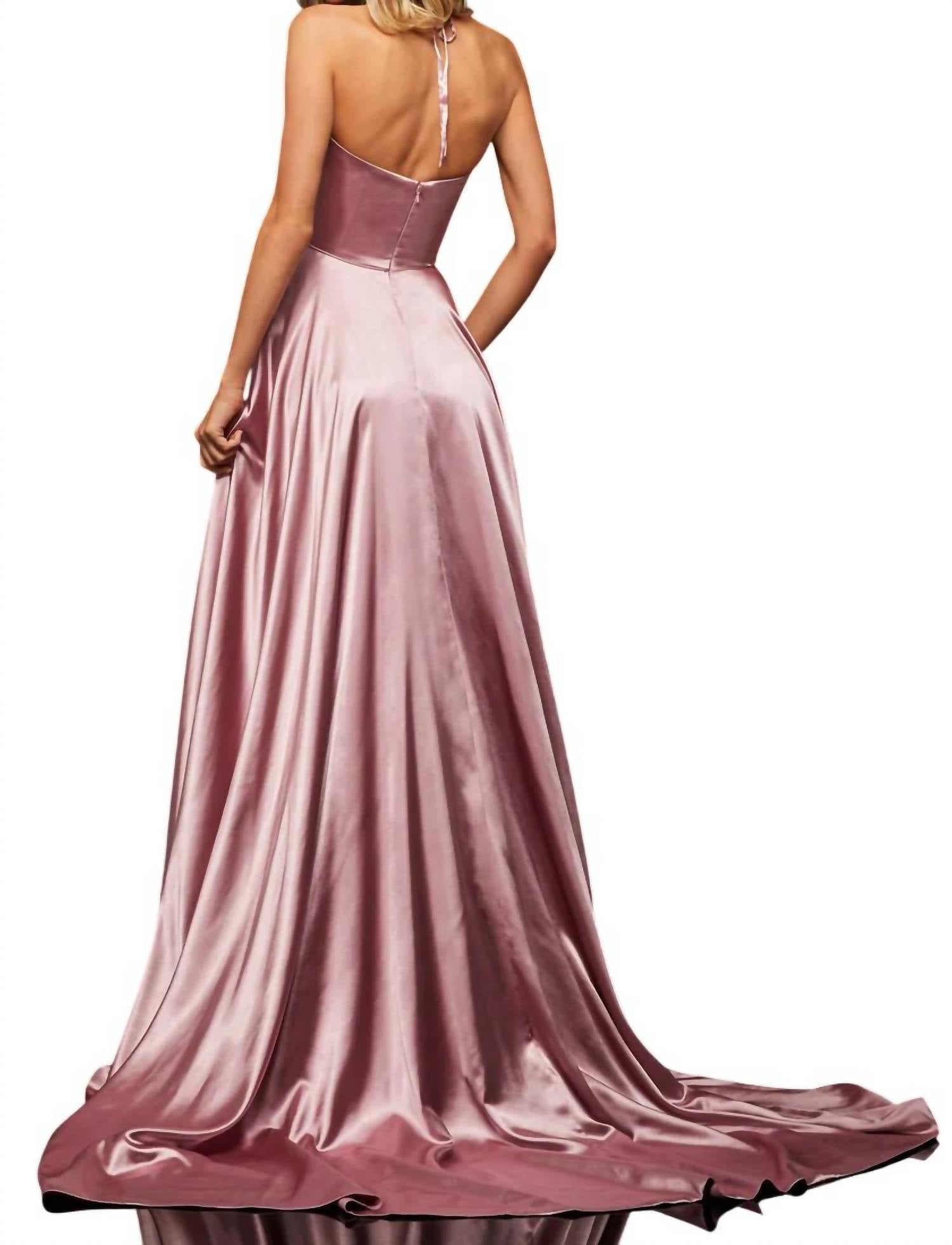 Sherri Hill - V-Neck Halter Prom Dress