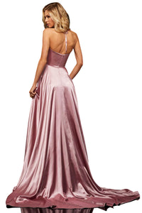 Sherri Hill - V-Neck Halter Prom Dress