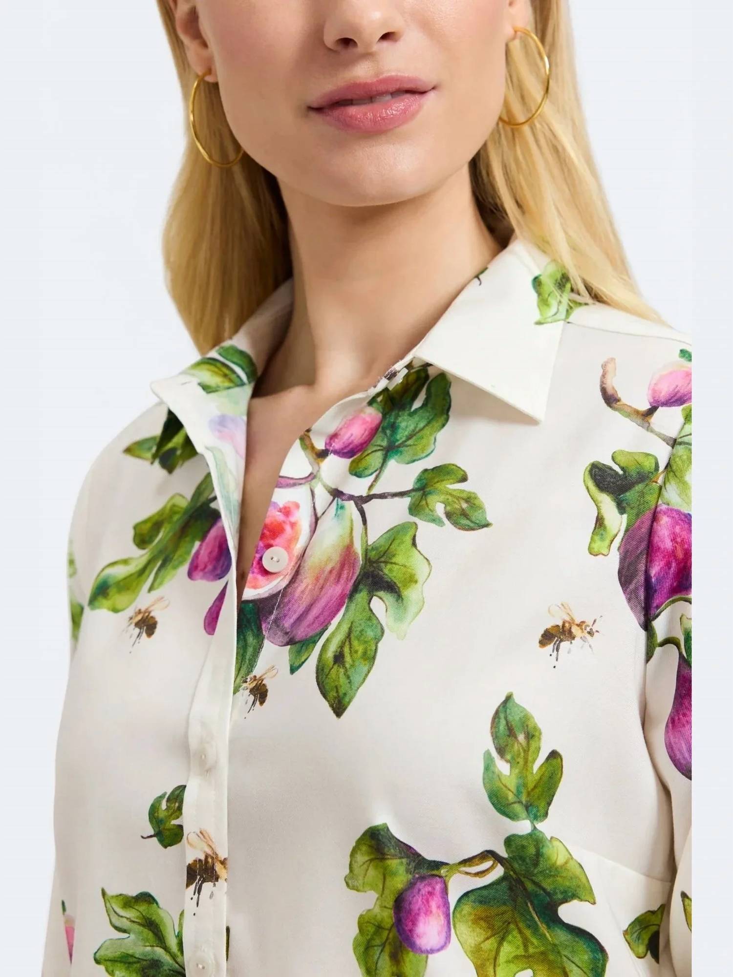 Foxcroft - Hampton Long Sleeve Sweet Figs Shirt