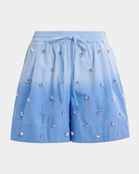 ESSENTIEL ANTWERP Hichigan Embellished Shorts in aqua blue - women's shorts - detail view