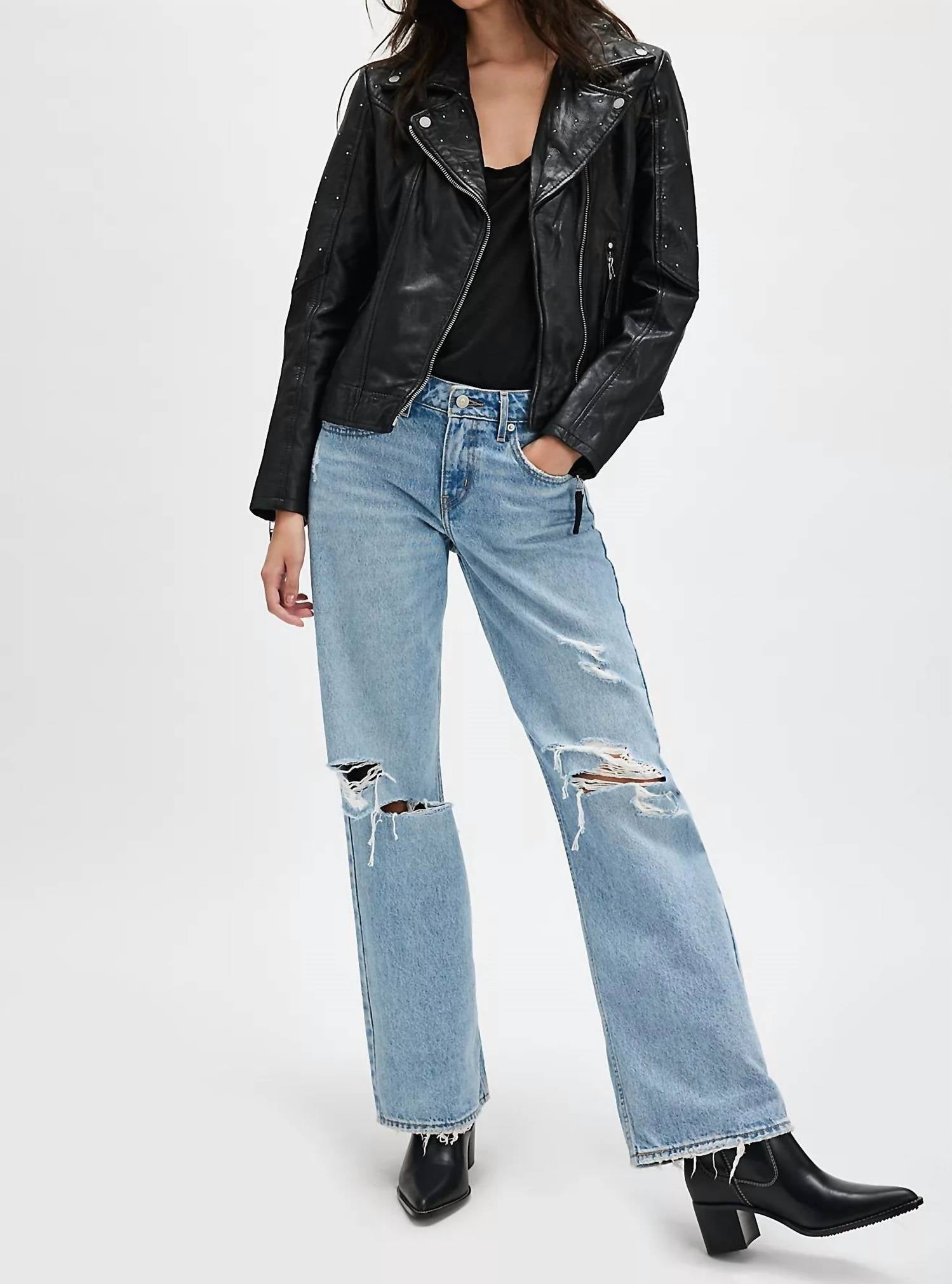 MAURITIUS Noelia Leather Jacket in black - women's jacket