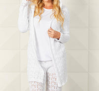 Crochet Long Hoodie Cardigan