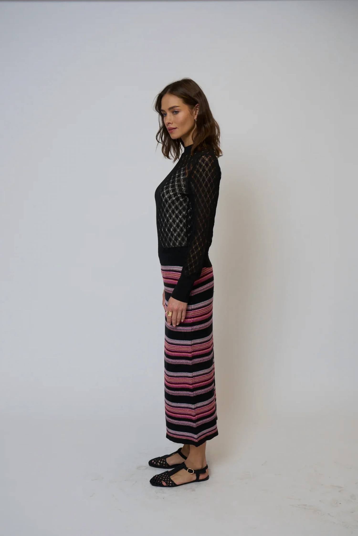 Central Park West - Lilla Pointelle Crew Sweater