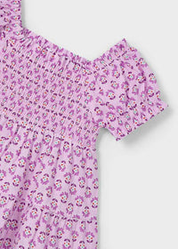 Mayoral - Girls Printed Smocked Border Dress