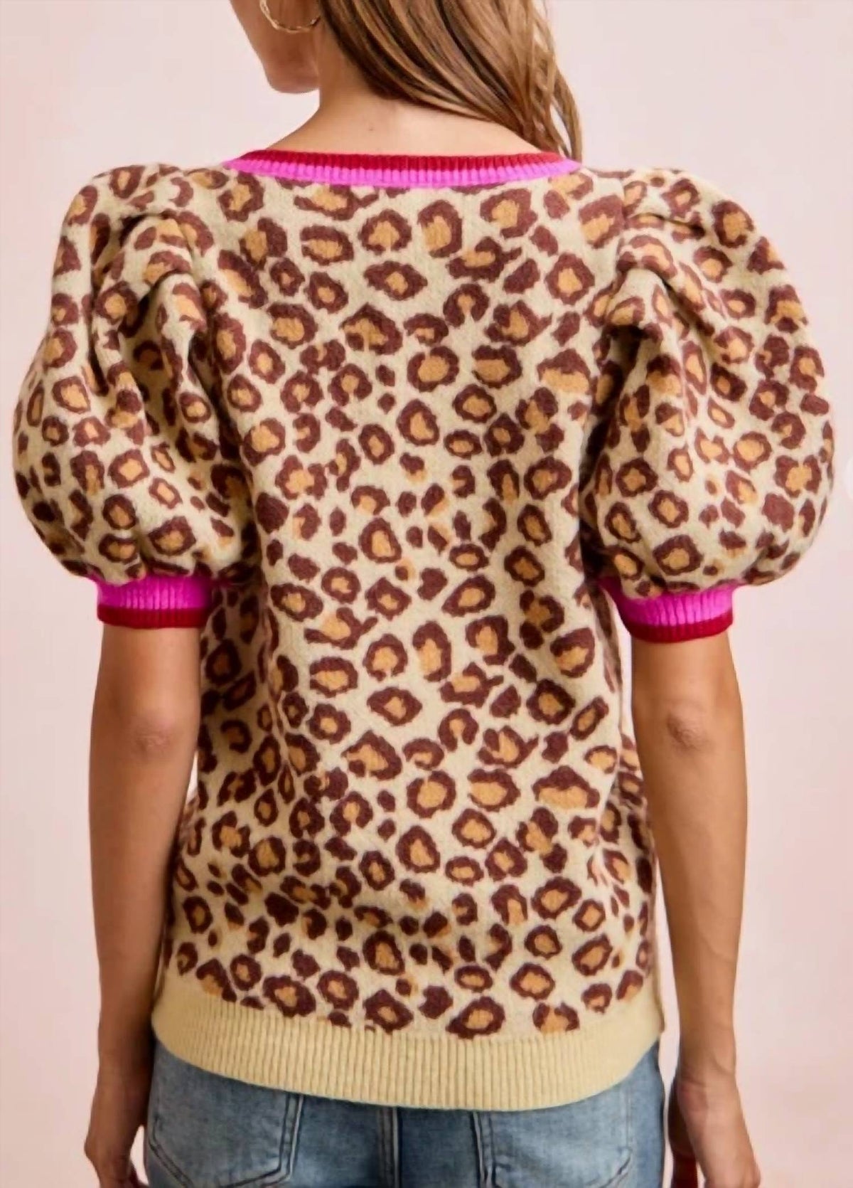 Bibi - Confident Cat Puff Sleeve Sweater