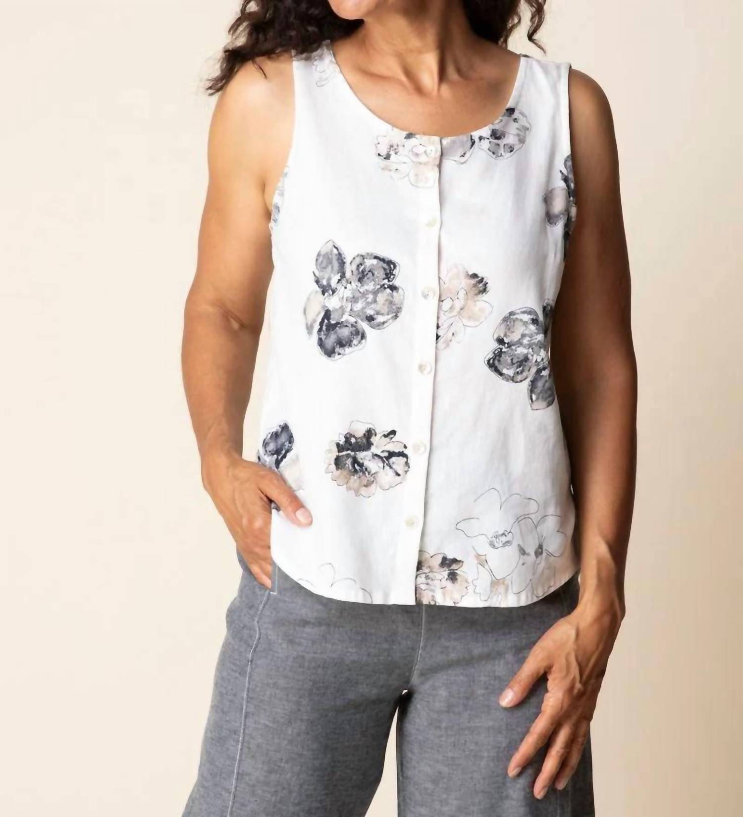 Habitat - Neutral Bloom Linen Tank