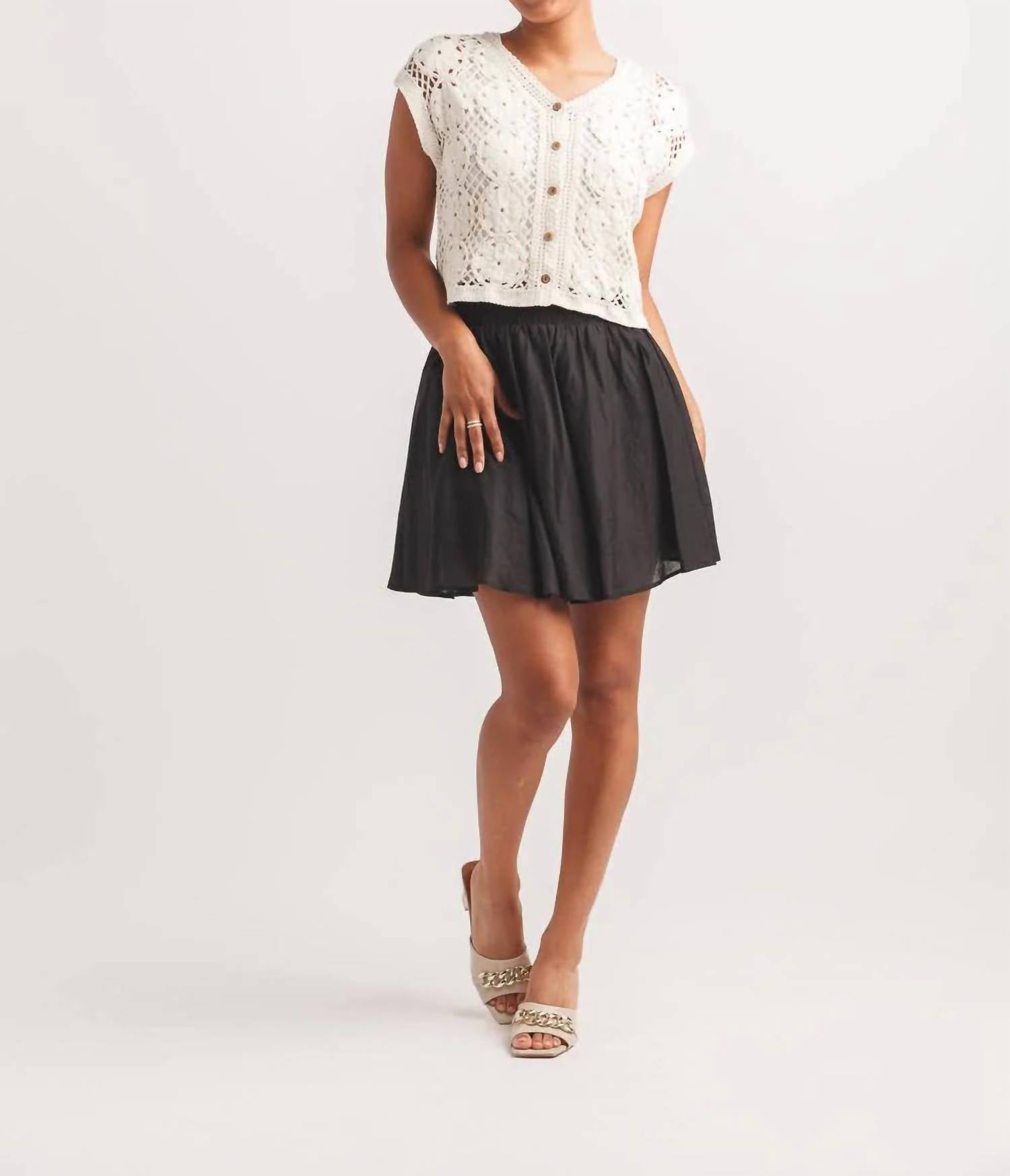 Papillon - Floral Soutash Button Front Sweater