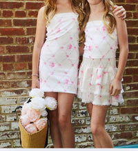 THEME Girl's Georgia Vintage Smocked Top in romantic rose - kids' blouse - detail view