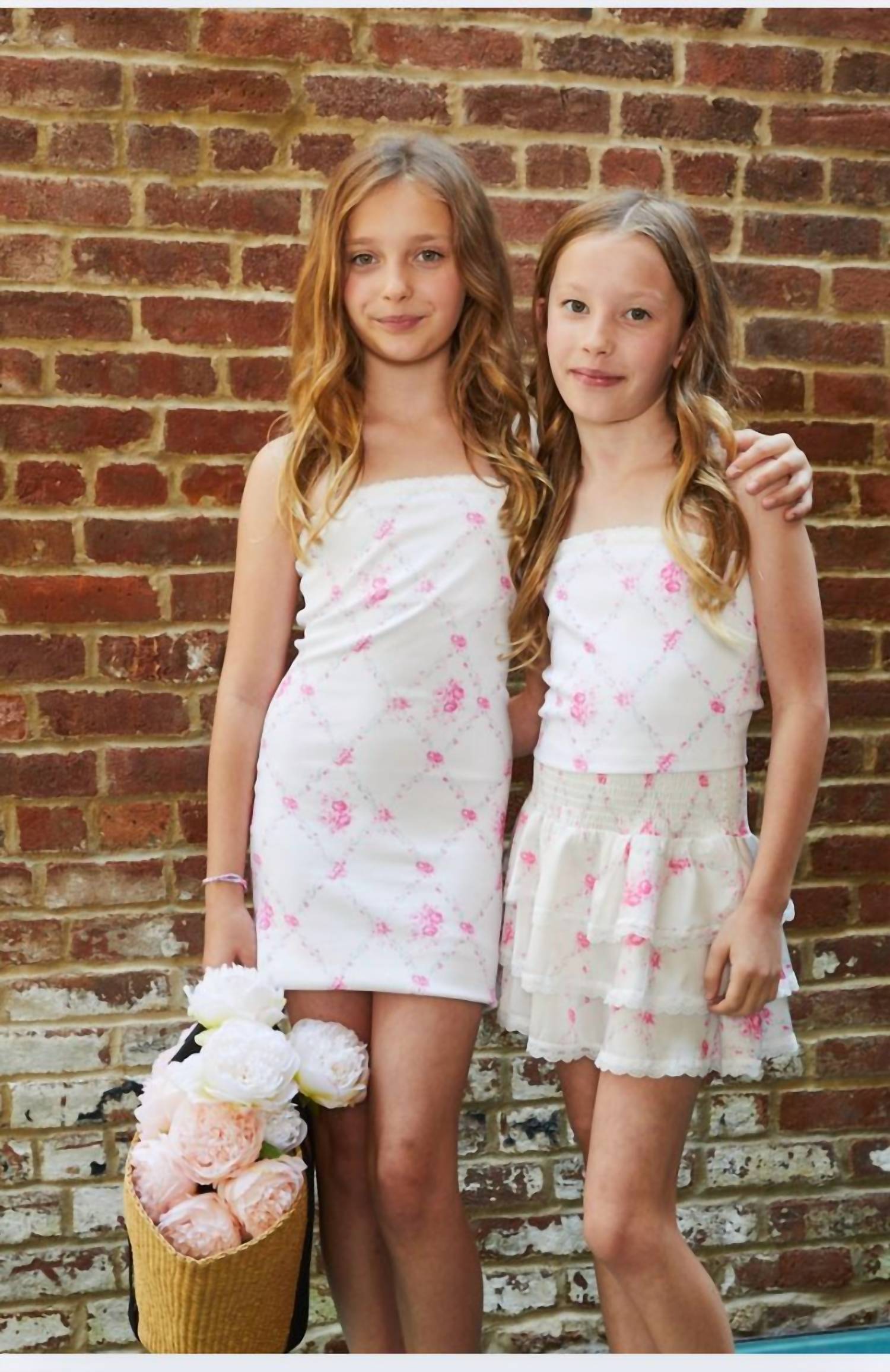 THEME Girl's Georgia Vintage Smocked Top in romantic rose - kids' blouse - alternate view