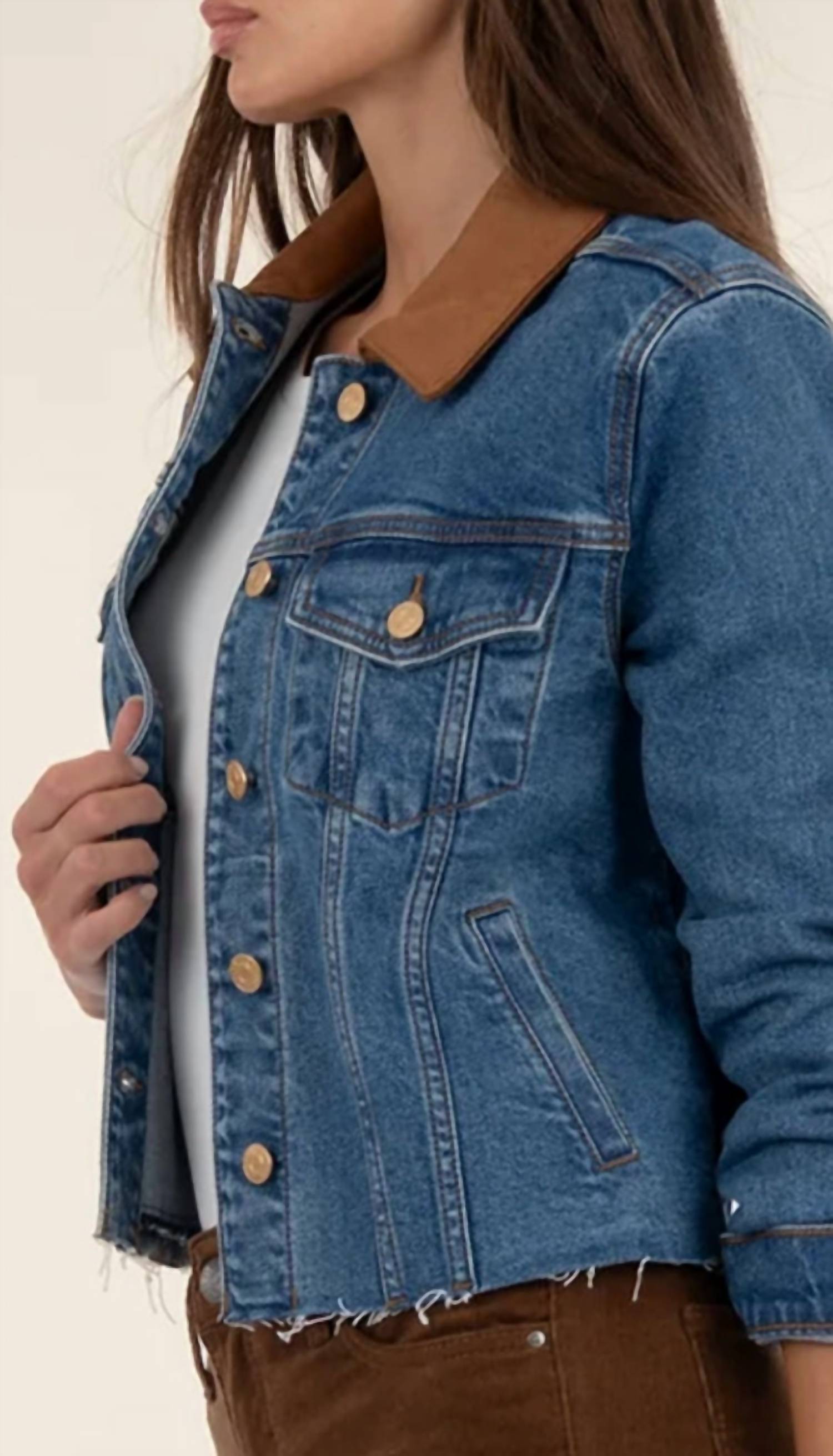 KUT FROM THE KLOTH Women's Kerry Cropped Jacket in affined - women's jacket - alternate view