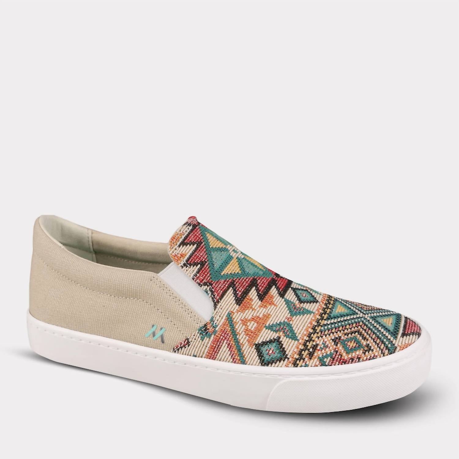 Mykos Women's Pipers Slip-on Shoe in taupe multi - women's sneaker - detail view