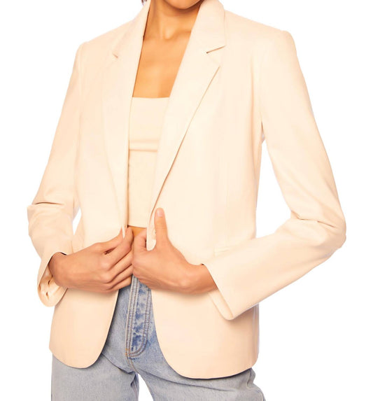 FAUX LEATHER BLAZER