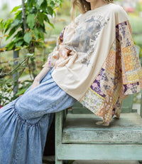 Blue Velvet - Women's Rowena Graphic Poncho Tee