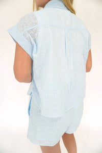 Hyfve - Aria Cotton Eyelet Dolman Button-up Shirt