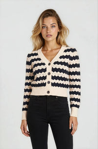 Chrldr - Jamie Pointelle Cardigan Sweater