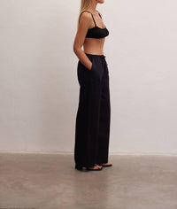 Le Cle - Ivory Wide Leg Linen Pants