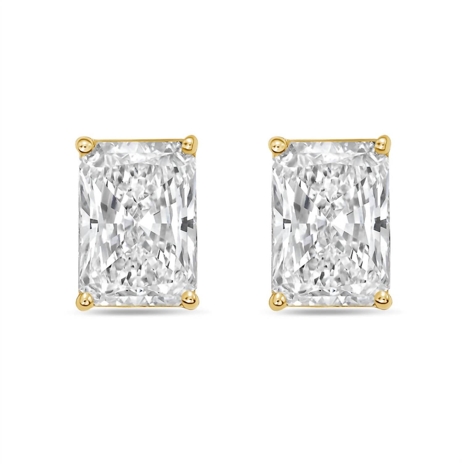Diana M Jewels - Women's Radiant Lab-grown Diamond Stud Earrings (4.00 Tcw) - Signature Plus