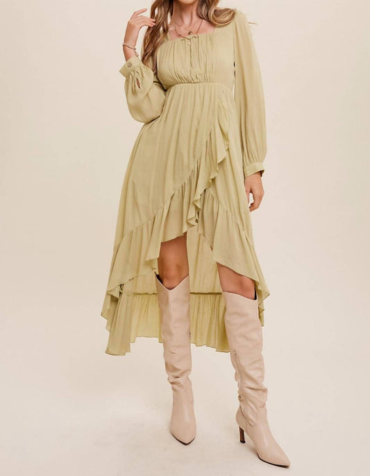 Listicle - High Low Ruffled Wrap Style Maxi Dress