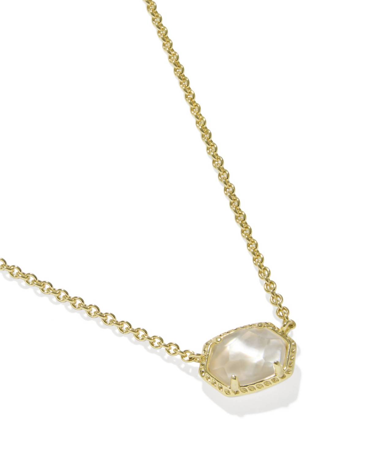 Kendra Scott Women's Daphne Frame Short Pendant Necklace in gold ivory mother of pearl - women's jewelry