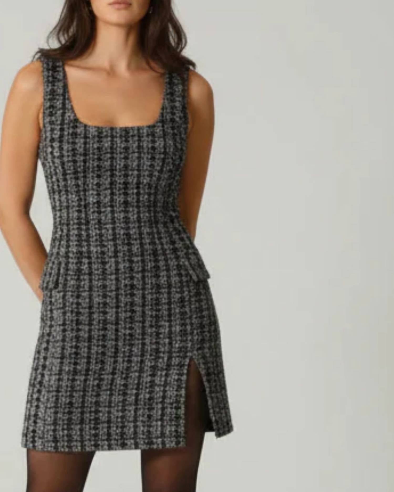 Greylin - Tweed Sleeveless Boucle Dress