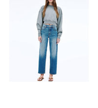 SLVRLAKE Sophie Mid Rise Straight Leg Jeans in common ground - women's jeans