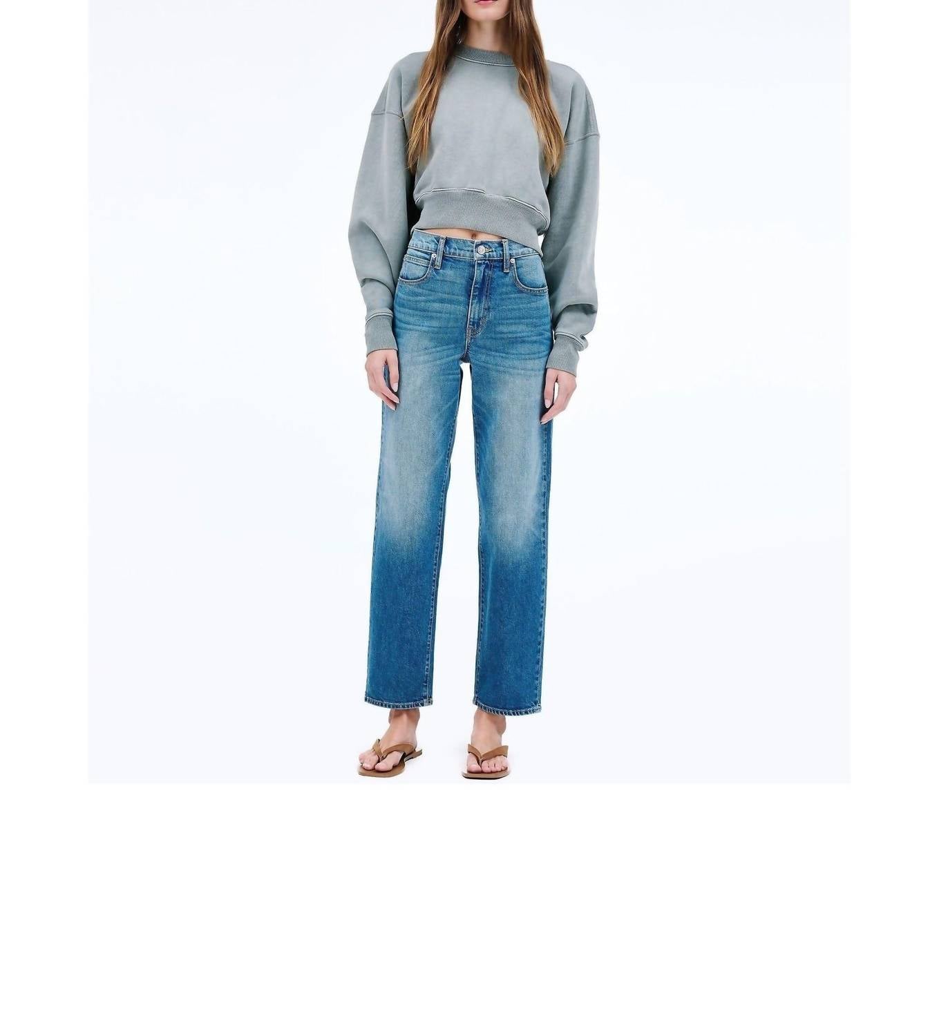 SLVRLAKE Sophie Mid Rise Straight Leg Jeans in common ground - women's jeans