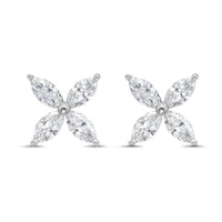Diana M Jewels - Women's Marquise Lab-grown Diamond Stud Earrings (1.00 Tcw) - Delicate