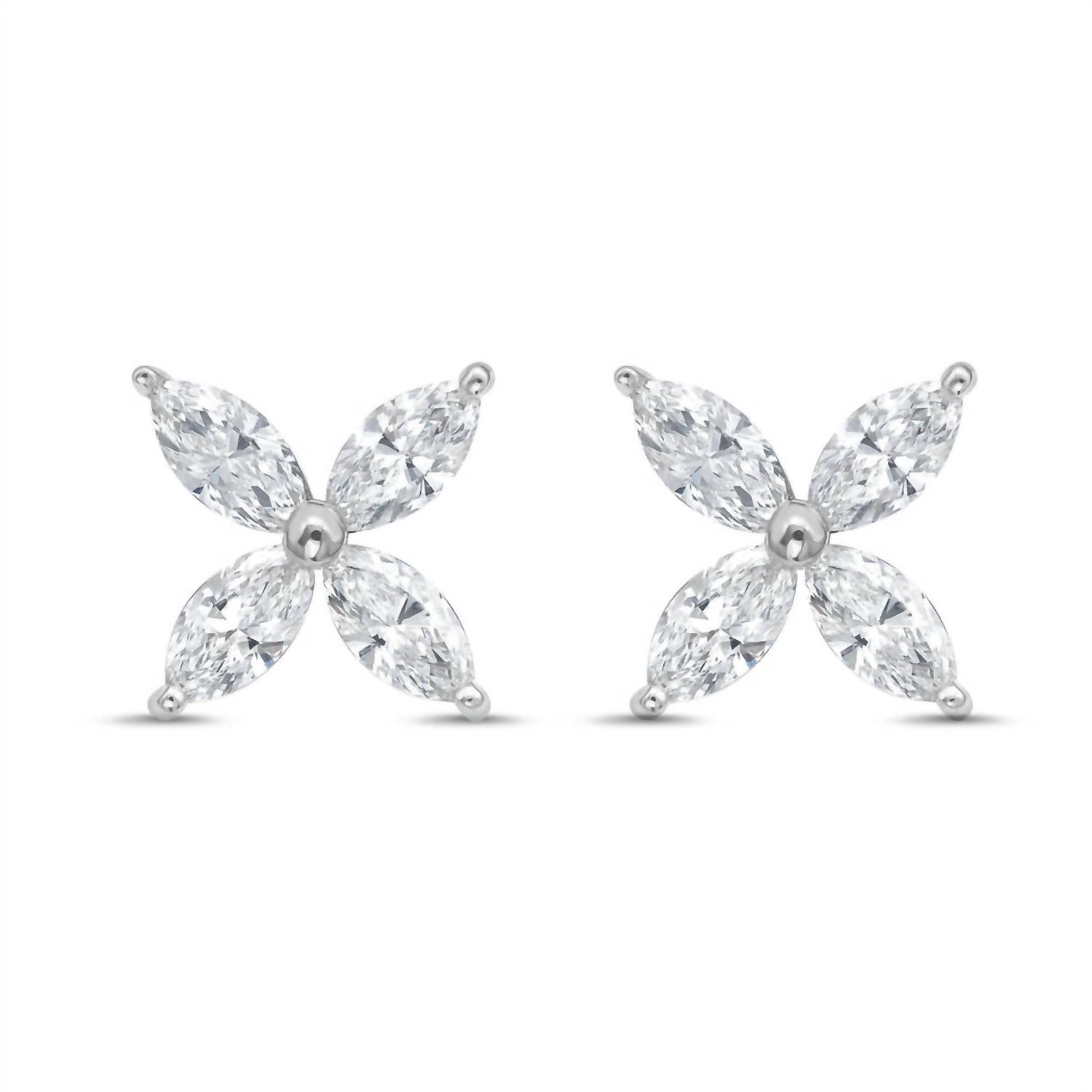 Diana M Jewels - Women's Marquise Lab-grown Diamond Stud Earrings (1.00 Tcw) - Delicate