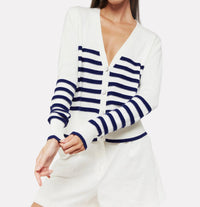 Brodie Cashmere - Brynn Breton Stripe Cardigan