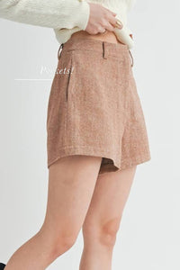 SAGE THE LABEL Country Estate Shorts in brown - women's shorts - detail view