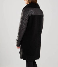 Fdj - long mixed media PU Coat