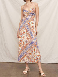 En Creme - Sleeveless Paisley Print Midi Slip Dress