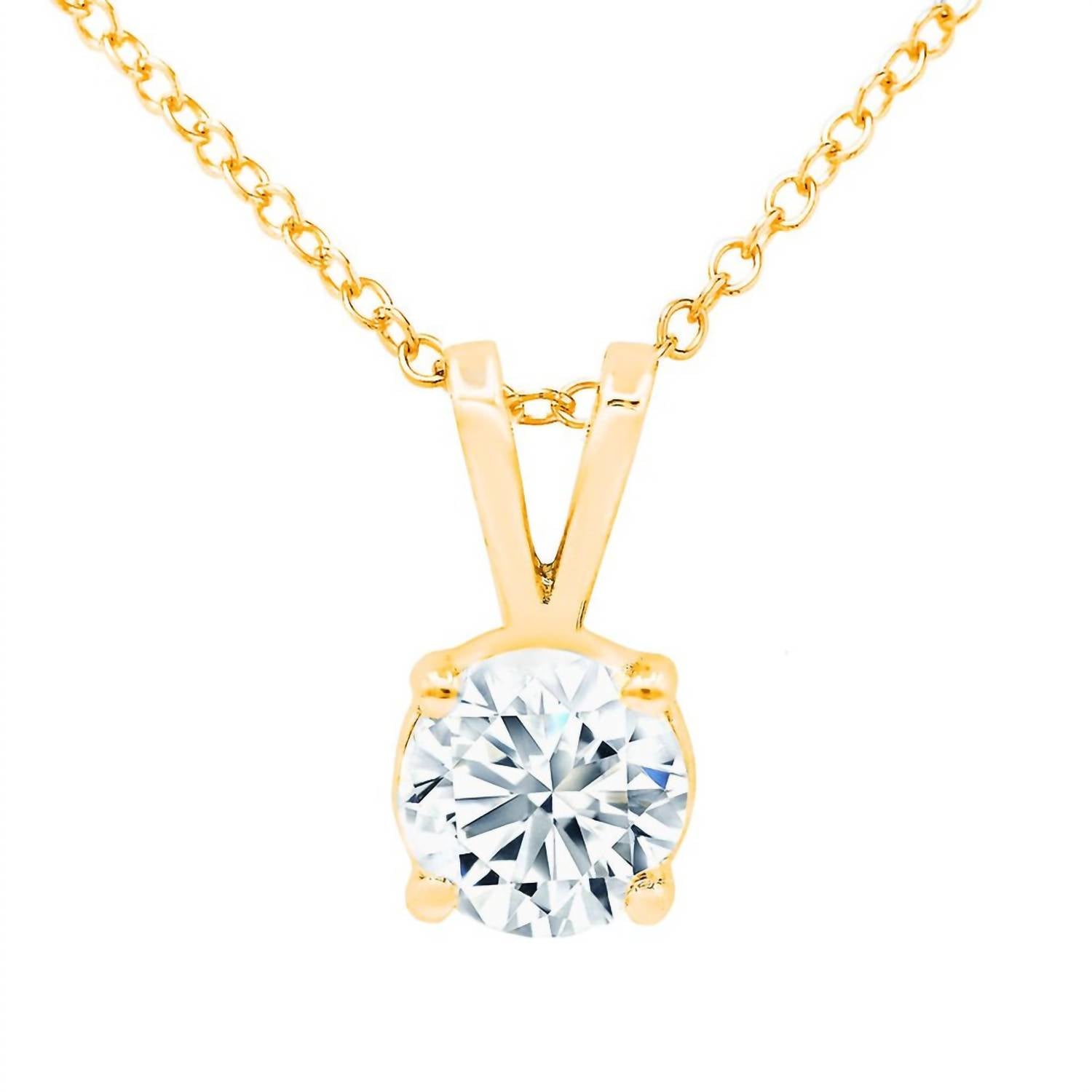 Diana M Jewels - 14kt 2.00 Cts Excellent Cut Lab Grown Diamond Solitaire Pendant Necklace