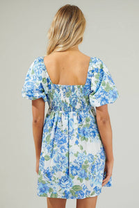 Sugarlips - Puff Sleeves Floral Mini Dress