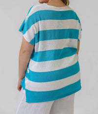 Mat Fashion - Stripe Knit Sweater - Plus