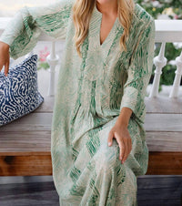 BRITON COURT Kali Maxi Dress in summer green - women's dress - alternate view