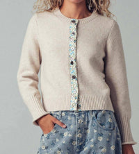Urban Daizy - Floral Trim Cardigan