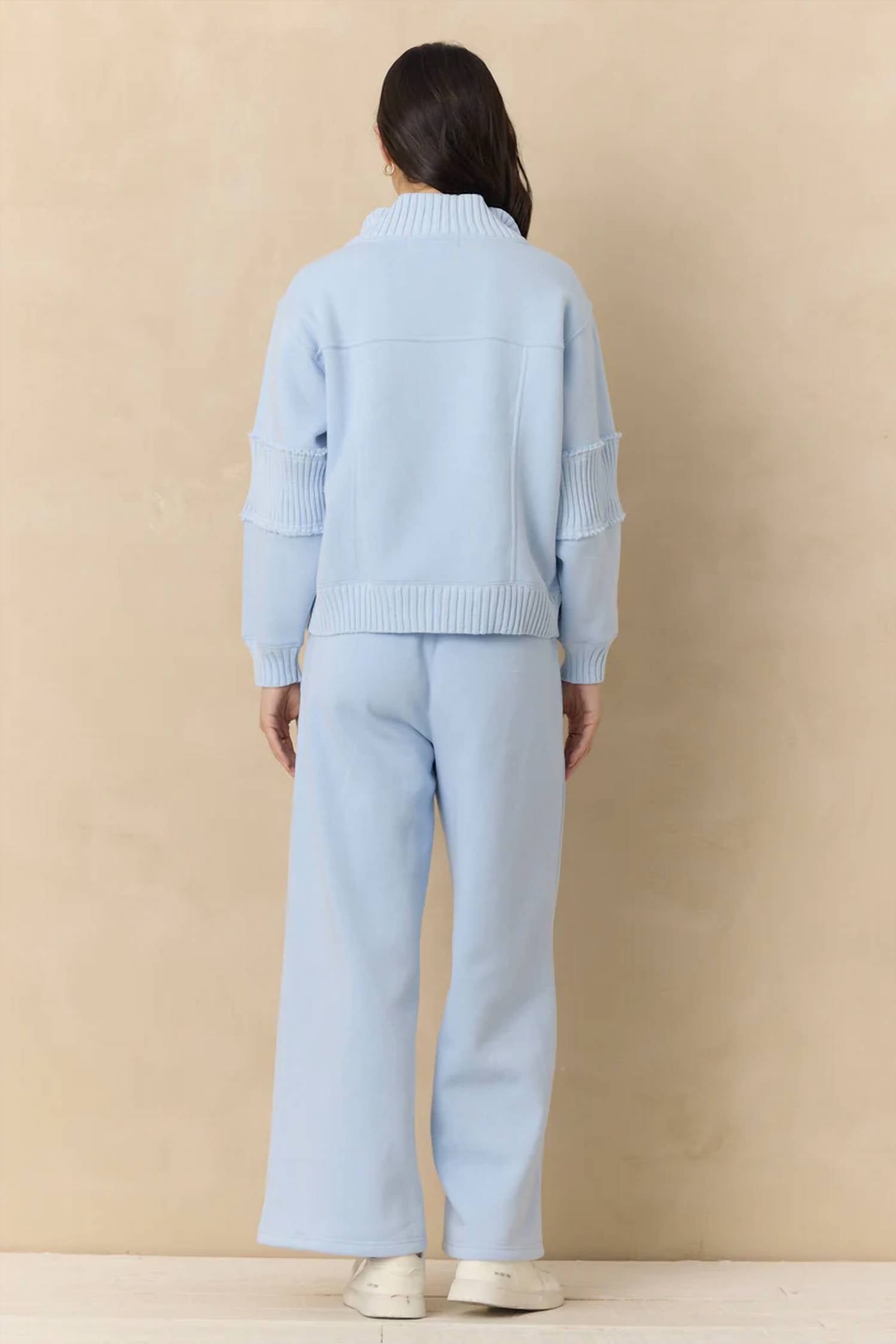 Vintage Havana - Fleece Wide Leg Pants With Rib