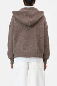 CLOSED Relaxed Long Sleeve Hoodie in clay beige - women's top - detail view