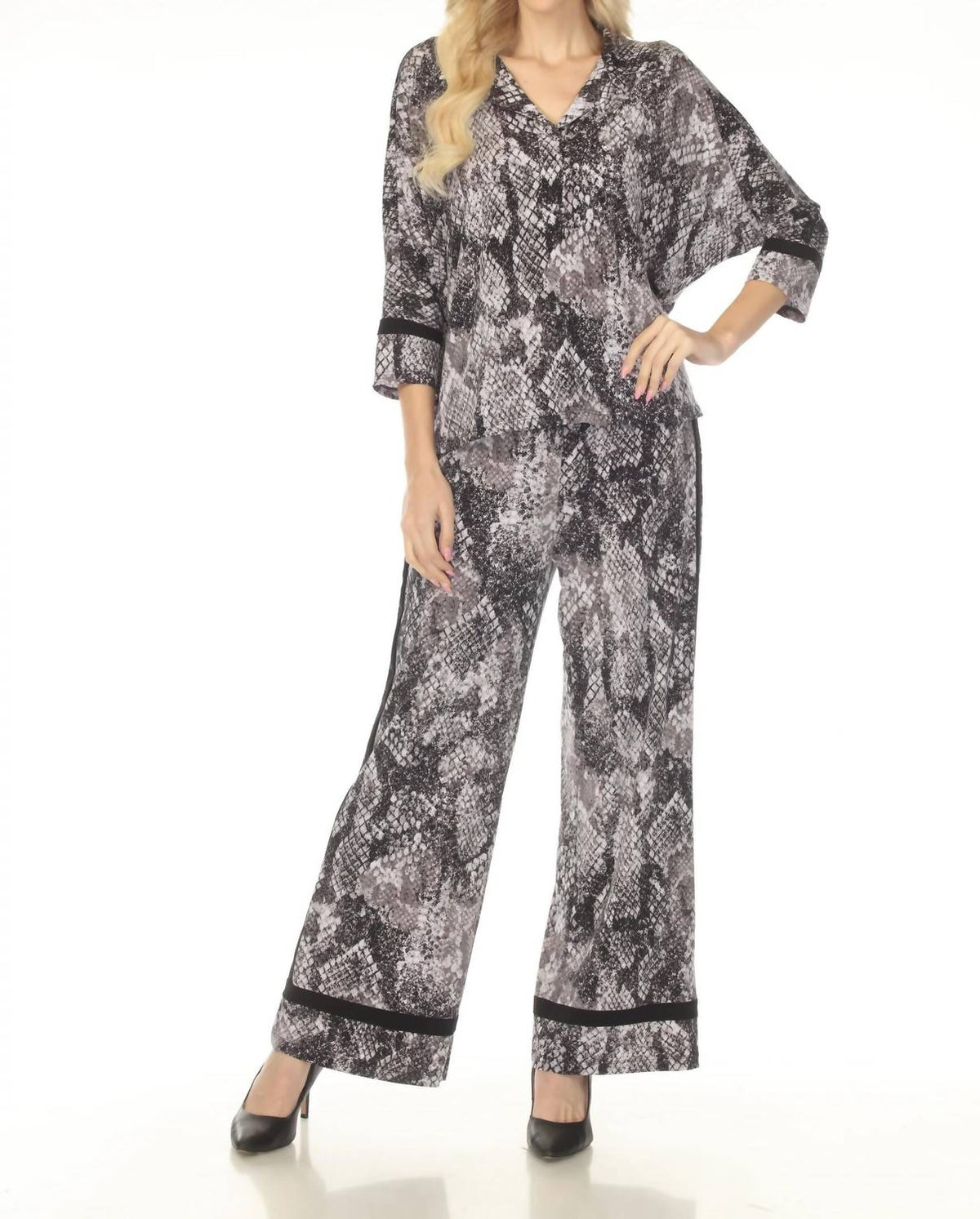 Joseph Ribkoff - Snakeskin Three Quarter Sleeve Top