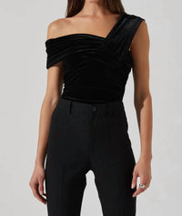 Astr - Holly Velvet Off The Shoulder Bodysuit