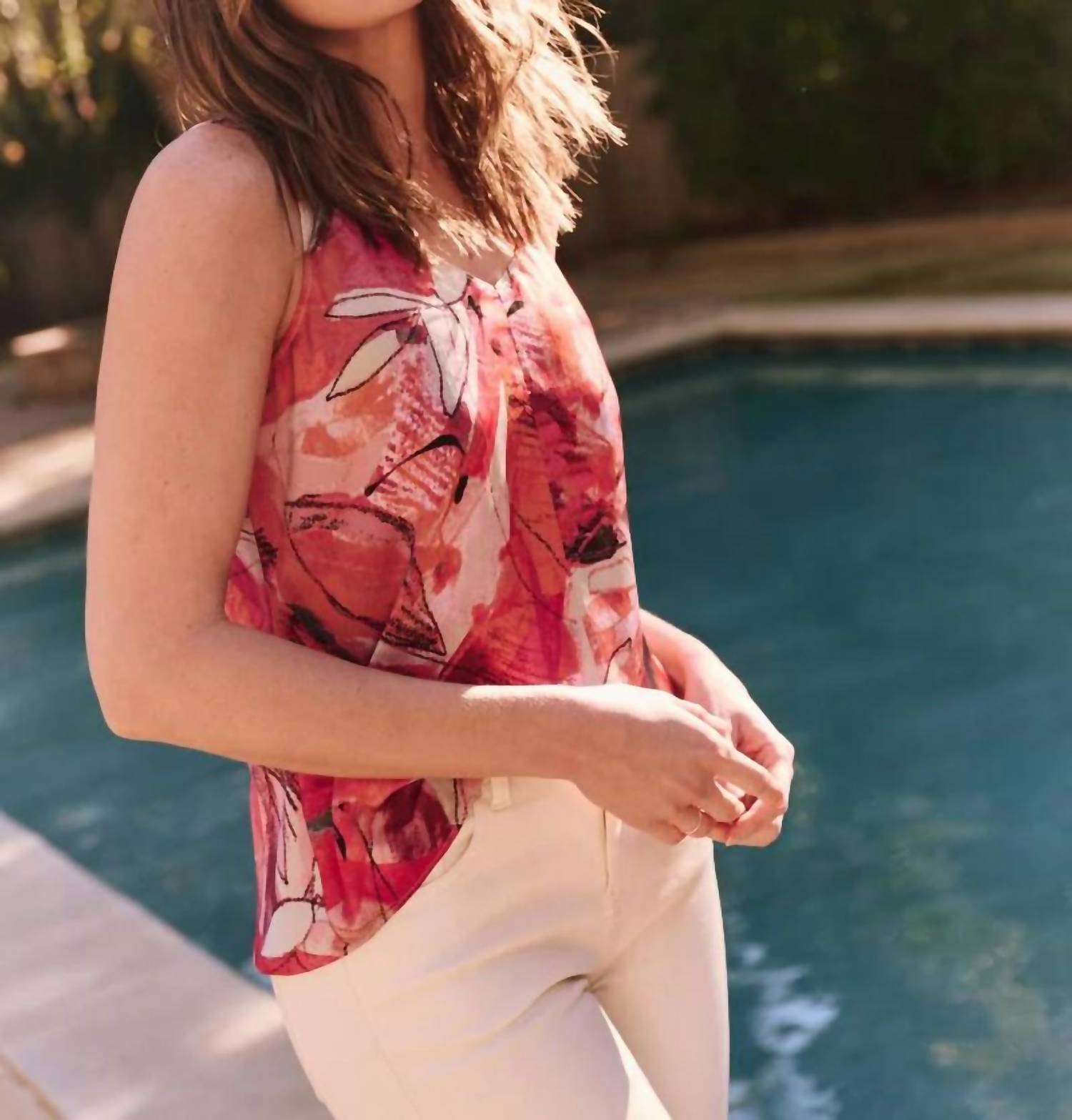 Nic + Zoe - Sloane Scribble Bouquet Crepe Cami