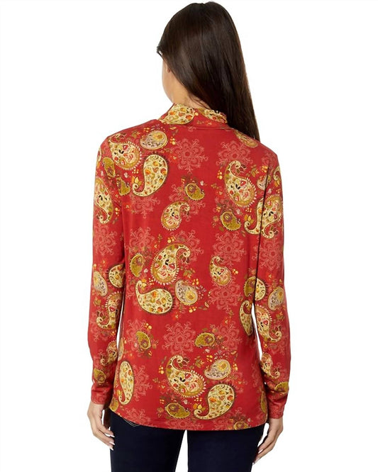 Paisley Lace Mock Neck Top