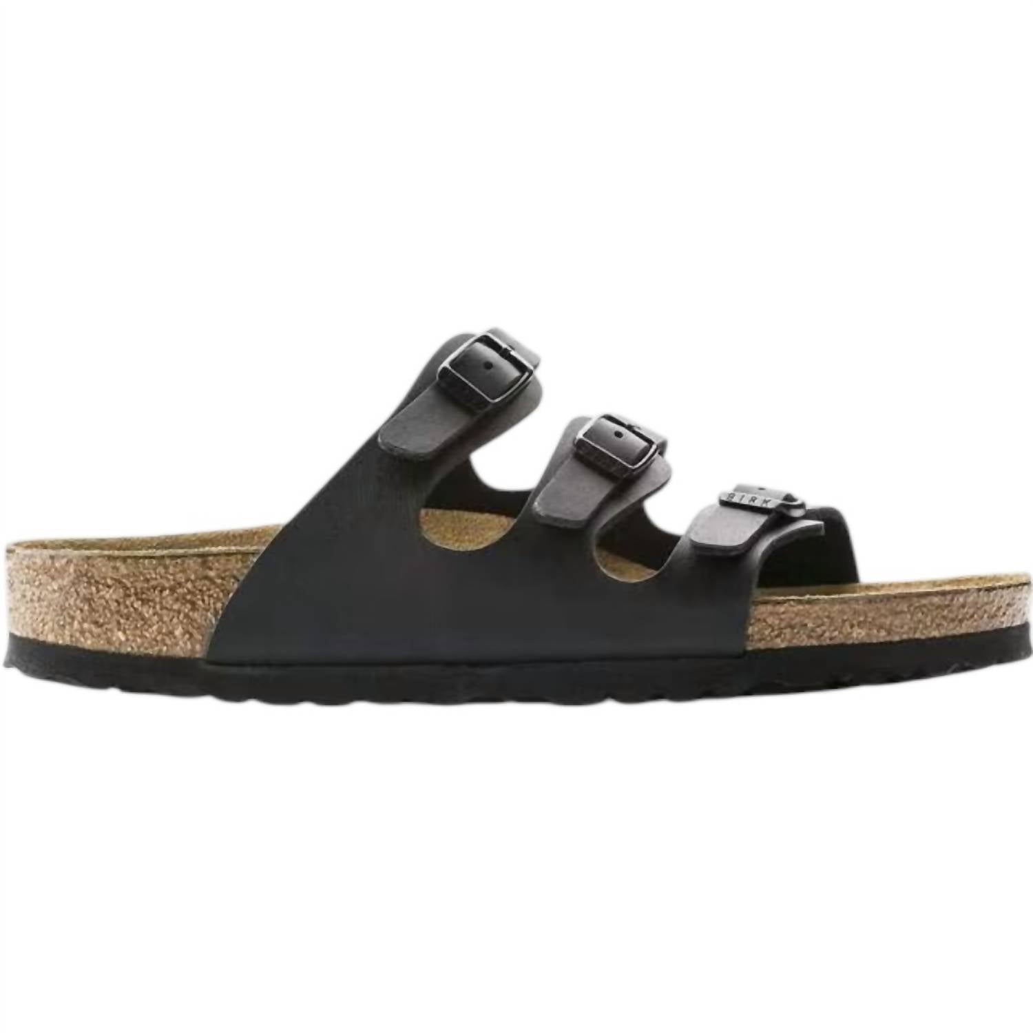 BIRKENSTOCK Women's Florida Soft Foot Bed Oiled Leather Sandals in black - women's sandal - alternate view