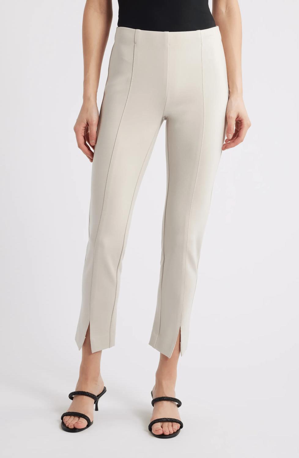 Apny - Pull On Ponte Pant With Split Hem