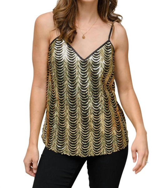 Andree By Unit - Stayin' Alive V-Neck Sequin Tank